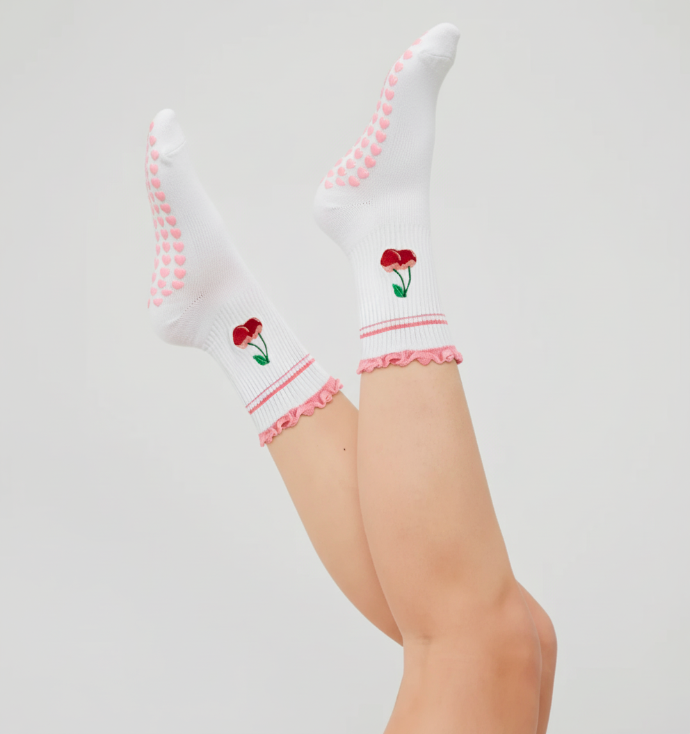 Chaussettes Pilates Cerise